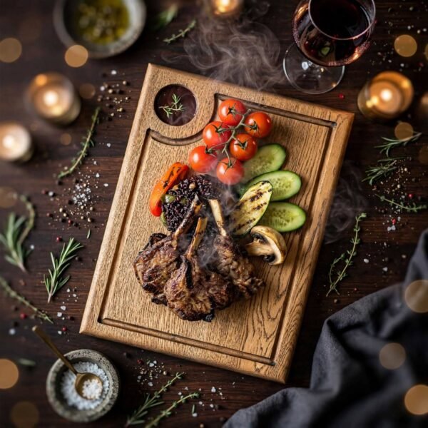 لوح تقطيع و تقديم خشب أرو طبيعي